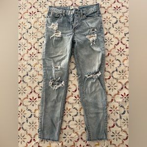 Free People Distressed Jeans with Crochet - size 26